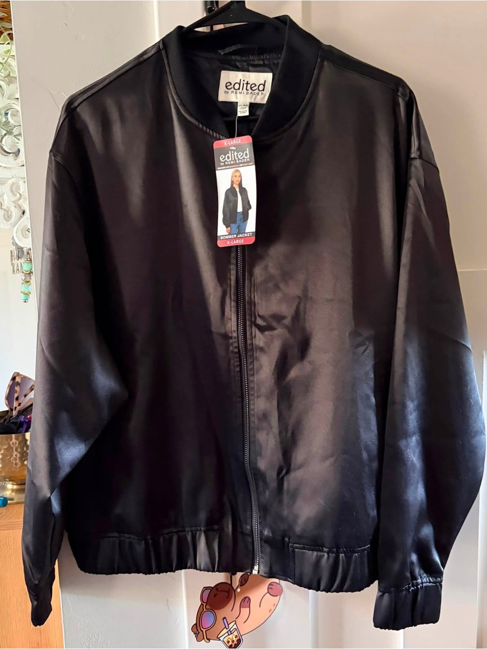 NWT Edited Black Bomber Jacket Women’s XL